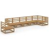 vidaXL 7 pcs conjunto lounge de jardim pinho maci&ccedil;o castanho mel
