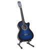 vidaXL 12 pcs conjunto de guitarra clássica com 6 cordas 38" azul