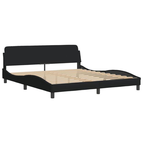 vidaXL Cama com colch&atilde;o Hvar 180x200 cm tecido preto
