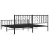 vidaXL Estrutura de cama com cabeceira e p&eacute;s 200x200 cm metal preto