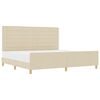 vidaXL Estrutura da Cama com cabeceira Creme 200 x 200 cm tecido