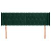 vidaXL Cabeceira de cama c/ abas tecido 147x16x78/88cm verde-escuro