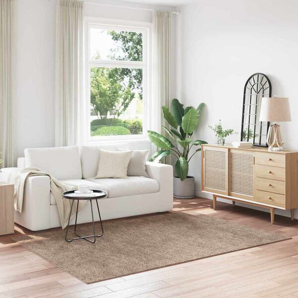 vidaXL Tapete Shaggy Antiderrapante Castanho 160 x 230 cm PP