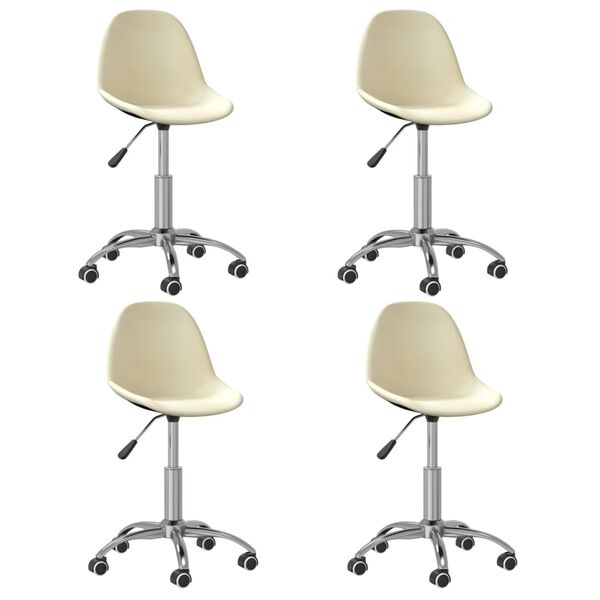 vidaXL Cadeiras de jantar girat&oacute;rias 4 pcs tecido cor creme