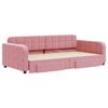 vidaXL Sof&aacute;-cama com gavet&atilde;o e gavetas 100x200 cm veludo rosa