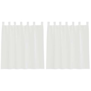 vidaXL Cortinas de voile com la&ccedil;os 2 pcs branco 140x140 cm