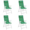vidaXL Almofad&otilde;es p/ cadeira encosto alto 4 pcs tecido oxford verde