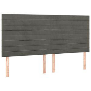 vidaXL Cabeceira Cinza Escuro 200x5x118/128 cm Veludo