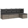 vidaXL 5 pcs conjunto sof&aacute;s de jardim c/ almofad&otilde;es vime PE cinzento