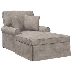 vidaXL Chaise Lounge com Saia com almofada Areia 157 x 91 x 91 cm ARES
