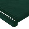 vidaXL Cabeceira de cama c/ abas tecido 147x16x78/88cm verde-escuro