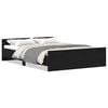 vidaXL Estrutura de cama sem colch&atilde;o, carvalho preto, 135x190 cm, madeira engenheirada