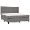 vidaXL Cama com molas/colch&atilde;o 180x200 cm tecido cinzento-escuro