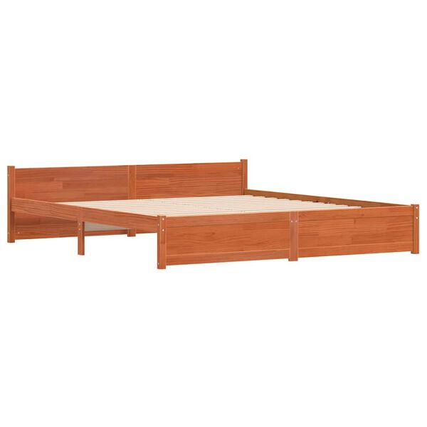 vidaXL Estrutura da Cama Marrom Cera 205.5 x 95.5 x 51 cm