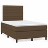 vidaXL Cama boxspring com colch&atilde;o 120x190 cm tecido castanho-escuro