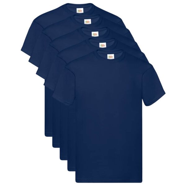 vidaXL Camisa 5 pcs Azul 5XL Algod&atilde;o