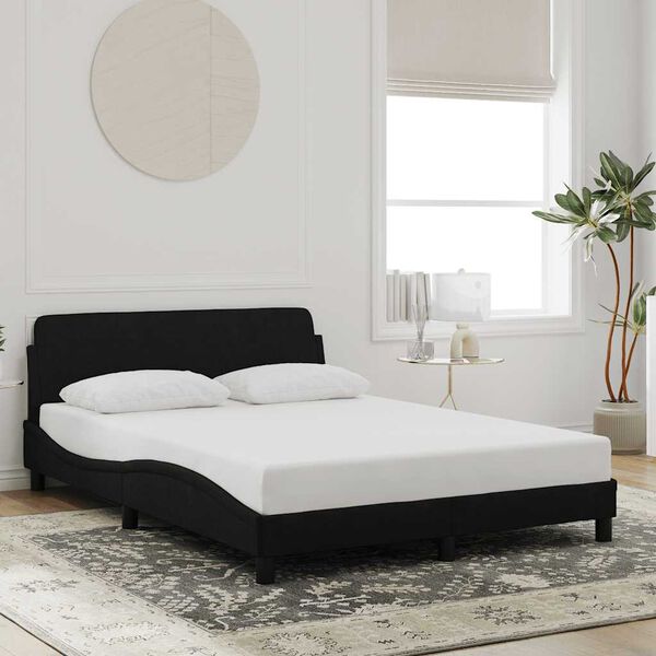 vidaXL Estrutura de cama Dover 140x190 cm veludo preto