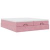 moldura de cama otomana vidaXL com colch&atilde;o rosa 200x200cm Veludo