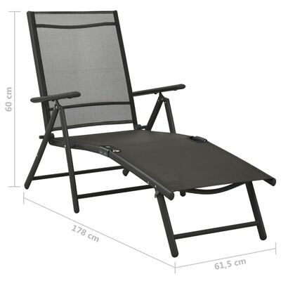 vidaXL 3 pcs conjunto lounge para jardim textilene e alumínio preto