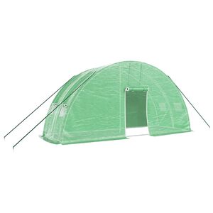 vidaXL Estufa com estrutura de a&ccedil;o 12 m&sup2; 6x2x2,85 m verde