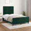 vidaXL Estrutura de cama com colch&atilde;o verde escuro 120x190 cm Veludo