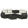 vidaXL Conjunto de Sof&aacute;s 6 unid. Preto e Branco Creme