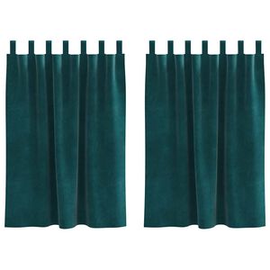 vidaXL Cortinas opacas 2 unid. Verde-Escuro 140 x 140 cm Veludo