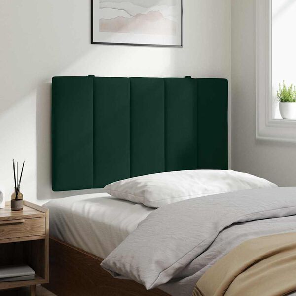 vidaXL Almofad&atilde;o de cabeceira Hanko 80 cm veludo verde-escuro