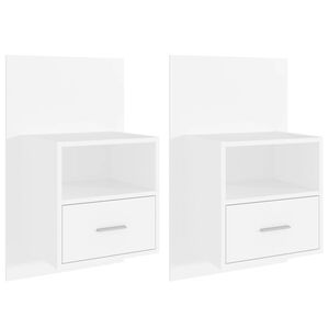 vidaXL Mesas de cabeceira montagem na parede 2 pcs branco