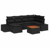 vidaXL Conjunto de Sof&aacute; de Jardim 7 unid. Preto vime PE