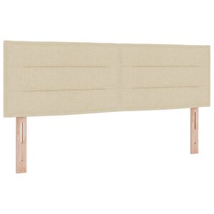 vidaXL Cabeceira LED com luzes de tira LED Creme 144 cm Poli&eacute;ster