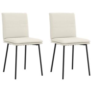 vidaXL Cadeiras de jantar 2 pcs veludo cor creme