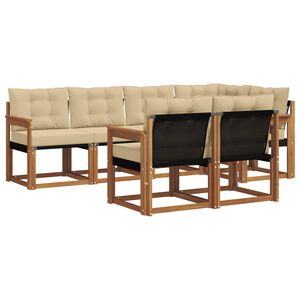 vidaXL Conjunto de Sof&aacute;s para Exterior 7 unid. Natural e Bege