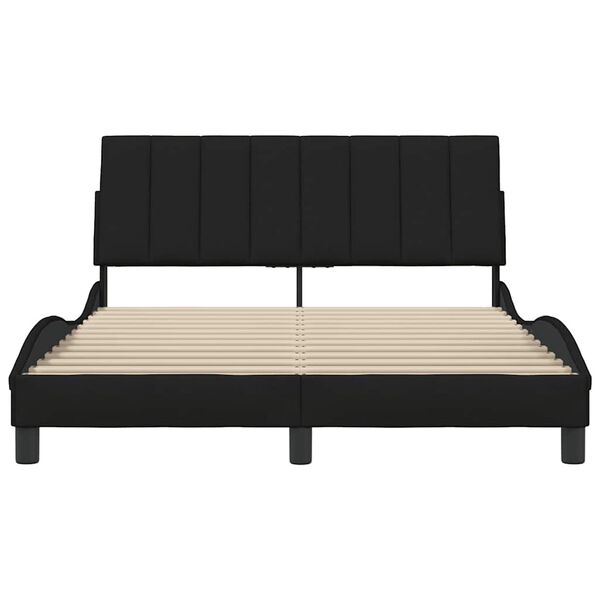 vidaXL Estrutura de cama sem colch&atilde;o Hanko 140x190 cm tecido preto