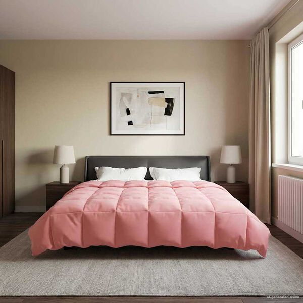 vidaXL Duvet de Ano Inteiro Colchonete Rosa 200 x 220 cm Microfibra