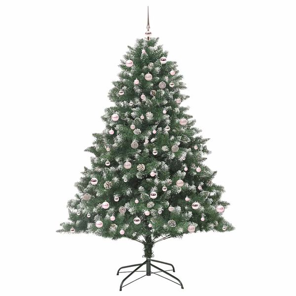 vidaXL &Aacute;rvore de Natal Artificial Verde 240 cm PVC, Pl&aacute;stico e A&ccedil;o