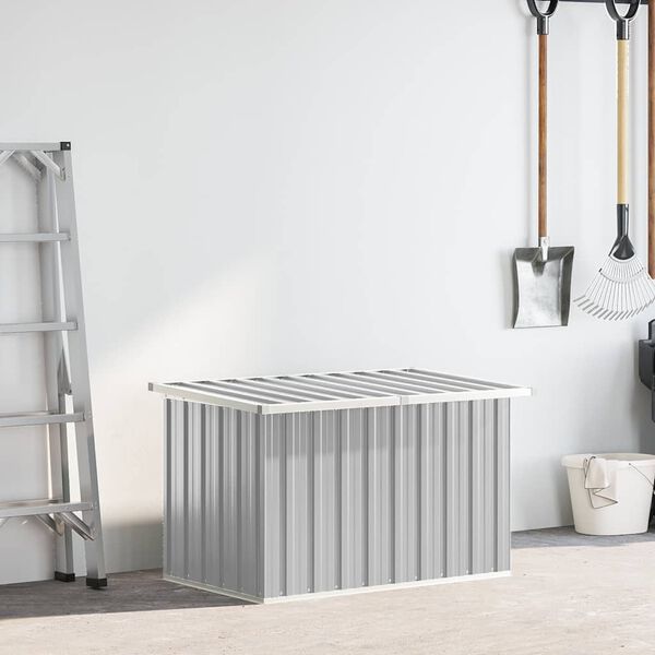 vidaXL Caixa de arruma&ccedil;&atilde;o para jardim 109x67x65 cm cinzento