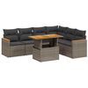 vidaXL 7 pcs conjunto sof&aacute;s p/ jardim c/ almofad&otilde;es vime PE cinzento