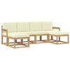 vidaXL Conjunto de Sof&aacute;s para Exterior 6 unid. 6 lugar Branco e Creme