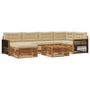 vidaXL Conjunto de Sof&aacute;s para Exterior 7 unid. Natural e Bege