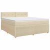 vidaXL Cama box spring com colch&atilde;o Creme 180 x 200 cm Tecido