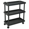 vidaXL Carrinho ferramentas oficina c/ 3 n&iacute;veis 75x37,5x92 cm PP preto