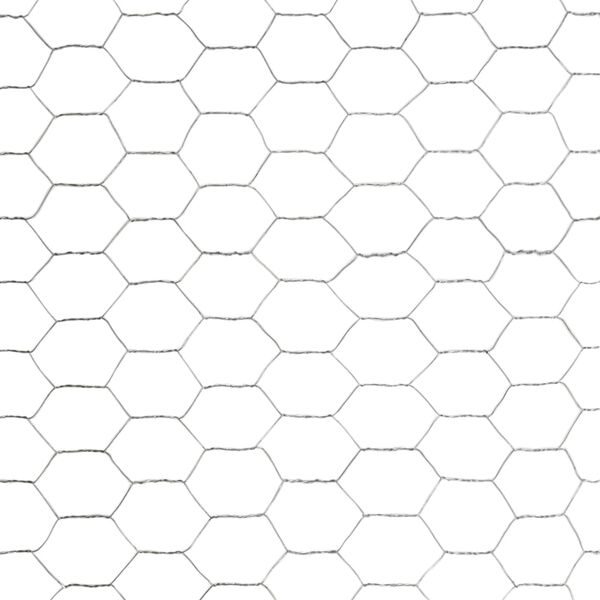vidaXL Rede de arame p/ galinheiro 25x1,2 m aço galvanizado prateado