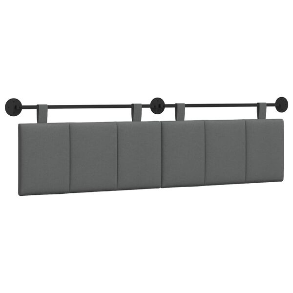 vidaXL Cabeceira Suspensa Riscas Cinza Escuro 190 x 55 x 5 cm tecido