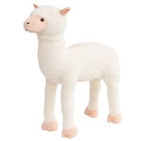 vidaXL Brinquedo de montar alpaca peluche branco XXL