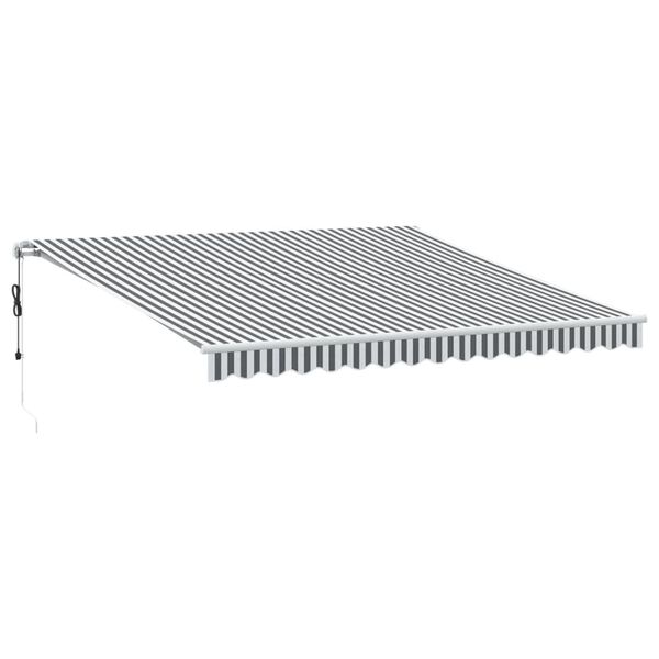 vidaXL Toldo retr&aacute;til autom&aacute;tico com LED 400x350 cm antracite/branco