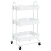 vidaXL Carrinho com 3 prateleiras 46x34x79 cm a&ccedil;o branco