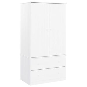 vidaXL Roupeiro ALTA 90x55x170 cm madeira de pinho maci&ccedil;a branco