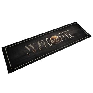 vidaXL Tapete de cozinha lav&aacute;vel 45x150 cm veludo texto caf&eacute;