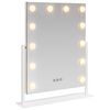 vidaXL Espelho de Maquiagem LED Branco 44 x 10 x 53 cm Vidro e A&ccedil;o